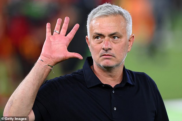 Roma fans chant Jose Mourinho's name and hold up banners paying tribute to their former manager in first game since he was sacked – as they return to winning ways against Verona