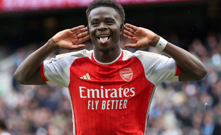 Watch: Saka scores beauty to help Arsenal win north London derby