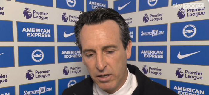 ‘Pure class’ – Aston Villa fans love Unai Emery’s demand to reporter in interview after defeat to Brighton